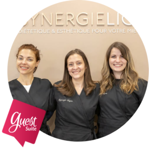 Photo de profil de l'institut de beauté Synergie Ligne, on y voit l'esthéticienne Mona qui est ravie de son partenariat avec LMP Santé.