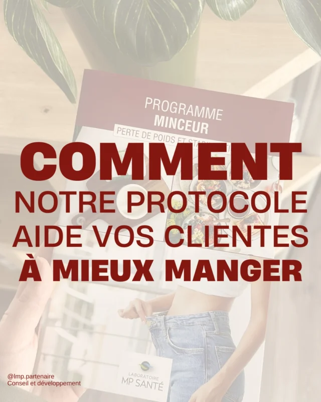 Pour que vos clientes atteignent leur objectif de perte de poids, nous vous mettons à disposition un protocole alimentaire. Il vous permet de suivre vos clientes tout au long de leur objectif.Notre protocole est un guide pratique facile à suivre qui vous offre toutes les clés pour aider vos clientes à mieux gérer leur alimentation. Ce support contient :🍽️ Les règles de base de l’alimentation : Des conseils simples et efficaces pour apprendre à vos clientes à faire des choix alimentaires judicieux.📅 Un plan alimentaire journalier : Un plan détaillé pour chaque journée, avec des options équilibrées qui favorisent la perte de poids et la stabilisation.⚖️ Les équivalences alimentaires : Un outil précieux pour permettre à vos clientes de faire des substitutions saines et adaptées à leurs besoins, tout en respectant leurs préférences.📊 Un suivi personnalisé : Vous apprendrez à suivre les progrès de vos clientes grâce à un suivi détaillé, afin de maximiser leurs résultats tout en restant motivées.Ce protocole guide également sur la manière de se peser et se mesurer correctement, afin que vos clientes puissent suivre leurs progrès de manière fiable et objective. Ces informations sont essentielles pour évaluer les résultats et ajuster l’accompagnement en fonction des besoins.En intégrant ce protocole alimentaire à vos services, vous offrez à vos clientes un accompagnement complet et structuré pour atteindre leurs objectifs de manière durable. Vous pourrez ainsi les guider à chaque étape, que ce soit pour une perte de poids progressive ou pour maintenir leur poids stabilisé.💚​ Laboratoire MP Santé
💼​​ Conseils en développement d’activité
🤝 Accompagnement personnalisé
🚀 Devenez distributeur et développer vos ventes additionnelles#lmpsanté #minceur #objectifminceur #esthéticiennes #estheticiennes #gerantedinstitut #gerantbeauté #centreminceur #institutdebeauté #complementsalimentaires #complémentsalimentaires